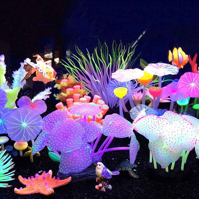 Live Plant Aquarium - Decorazioni Subacquee in Silicone Luminoso per