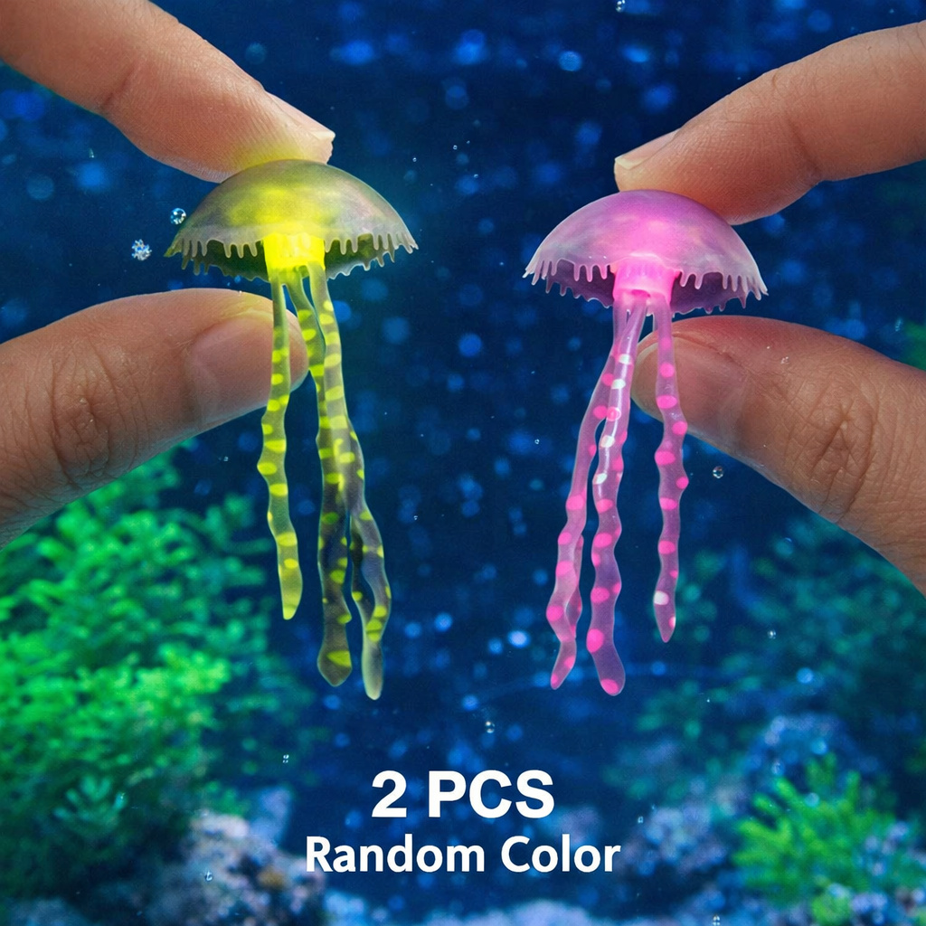 Aquarium Plants Live - Meduse Luminose Simulate 2 Pezzi Colore